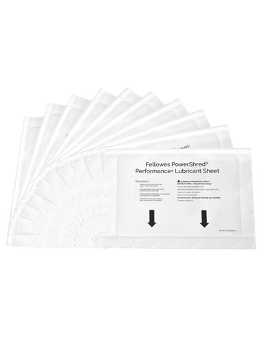 Confezione 10 Fogli lubrificanti Performance Fellowes 4025601 FELLOWES ACCESSORI PER DISTRUGGIDOCUMENTI