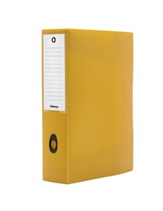 Scatola progetto plus HOLOS dorso 8cm in PP giallo sabbia 25x35x8cm Fellowes 100102110 FELLOWES SCATOLE ARCHIVIO CON BOTTONE