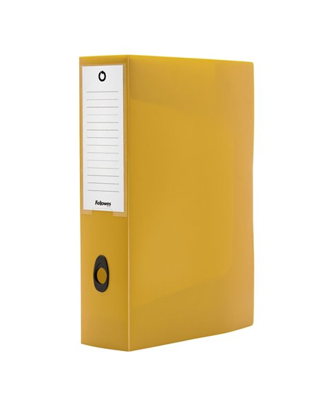 Scatola progetto plus HOLOS dorso 8cm in PP giallo sabbia 25x35x8cm Fellowes 100102110 FELLOWES SCATOLE ARCHIVIO CON BOTTONE