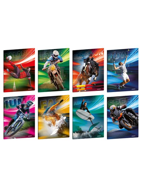 Maxiquaderno A4 20fg+1 80gr rigo di 1a Sport Emotions Blasetti 8955