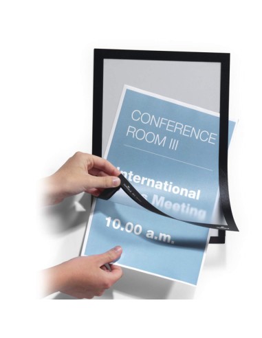 Conf.10 Cornici adesive Duraframe® A4 21x29,7cm nero Durable 4882-01 DURABLE CORNICI DA PARETE E SUPPORTI