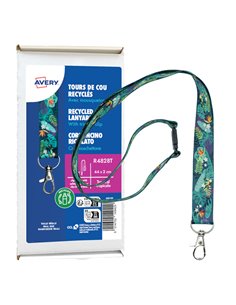 Conf. 10 Cordoncino riciclato fantasia tropicale 440x20mm,Rpet Avery R4828T