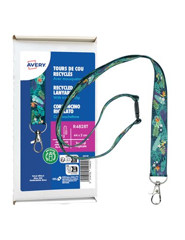 Conf. 10 Cordoncino riciclato fantasia tropicale 440x20mm,Rpet Avery R4828T