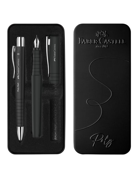 Set stilo B Poly Pen + sfera 0,7mm Poly Ball fusto nero Faber Castell 241050 FABER-CASTELL A SCATTO