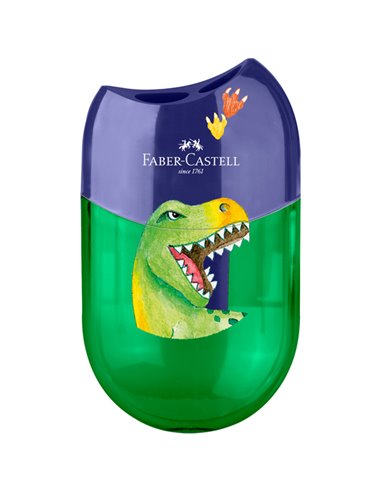 Temperamatite c/serbatoio 2 fori unicorno e dinosauro Faber Castell 183551 FABER-CASTELL TEMPERAMATITE CON CONTENITORE