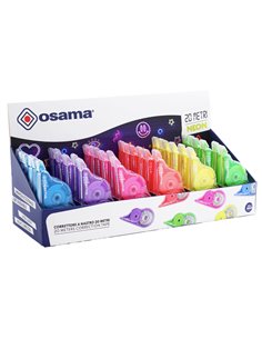 Display 36pz correttore a nastro 20 Metri 5mmx20mt involucro colori ass. Neon Os OW 84045054 OSAMA CORRETTORI A NASTRO