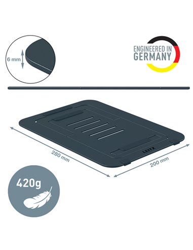 Supporto per Laptop Regolabile Ultrapiatto in Alluminio - Leitz 63460089 LEITZ SUPPORTI-BRACCI MONITOR-NOTEBOOK