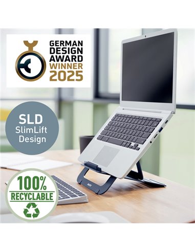 Supporto per Laptop Regolabile Ultrapiatto in Alluminio - Leitz 63460089 LEITZ SUPPORTI-BRACCI MONITOR-NOTEBOOK
