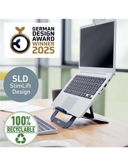 Supporto per Laptop Regolabile Ultrapiatto in Alluminio - Leitz 63460089 LEITZ SUPPORTI-BRACCI MONITOR-NOTEBOOK
