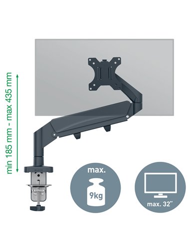 Braccio salvaspazio per monitor singolo grigio scuro Leitz 64890089 LEITZ SUPPORTI-BRACCI MONITOR-NOTEBOOK