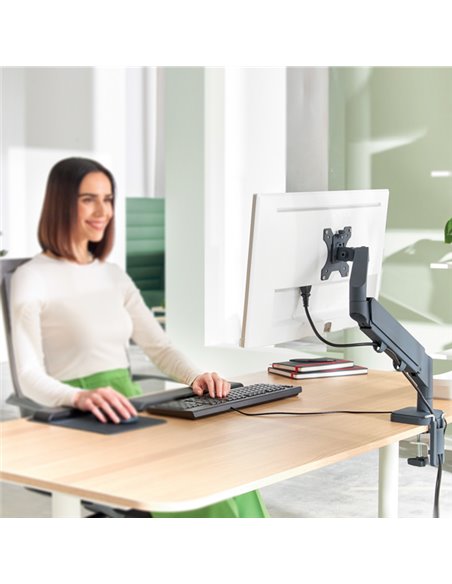 Braccio salvaspazio per monitor singolo grigio scuro Leitz 64890089 LEITZ SUPPORTI-BRACCI MONITOR-NOTEBOOK