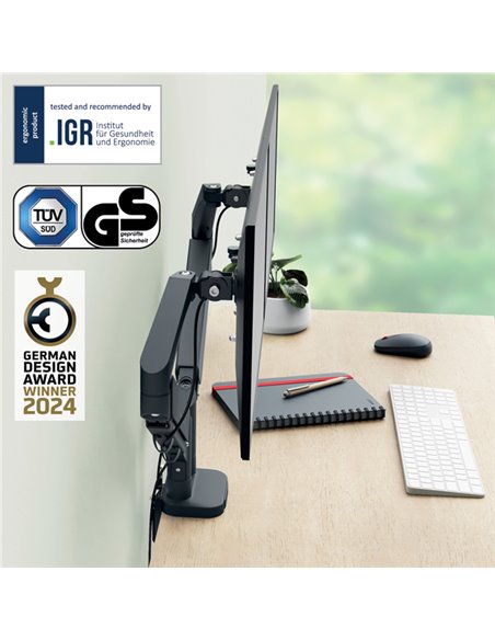 Braccio salvaspazio per monitor doppio grigio scuro Leitz 65370089 LEITZ SUPPORTI-BRACCI MONITOR-NOTEBOOK