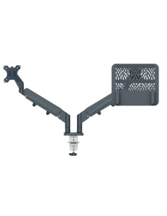 Braccio per doppio monitor laptop salvaspazio grigio scuro Leitz 65380089 LEITZ SUPPORTI-BRACCI MONITOR-NOTEBOOK