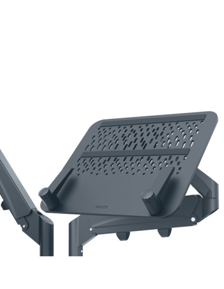 Braccio per doppio monitor laptop salvaspazio grigio scuro Leitz 65380089 LEITZ SUPPORTI-BRACCI MONITOR-NOTEBOOK