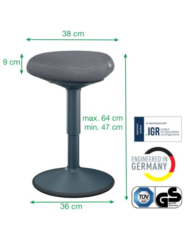 Sgabello Active Comfort da seduta grigio scuro Leitz 65440089