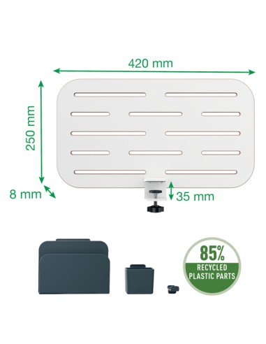 Pannello Forato Piccolo per scrivanie compatte Sit-Stand 42x25x0,8cm c/portapenn 65480000