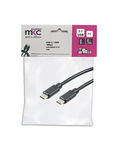 Cavo USB 3.0 100W 5Mbps con connettori C-C - 1mt 486611209 MKC ADATTATORI-CAVI-ORGANIZZACAVI