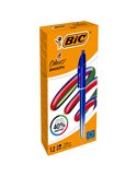 Scatola 12 penna sfera a scatto 4 Colori Smooth fusto blu 1.0mm BIC® 524091