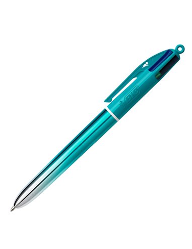 Scatola 12 penna sfera a scatto 4 Colori Smooth fusto verde acqua 1.0mm BIC® 524092 BIC A SCATTO