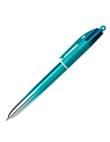 Scatola 12 penna sfera a scatto 4 Colori Smooth fusto verde acqua 1.0mm BIC® 524092 BIC A SCATTO