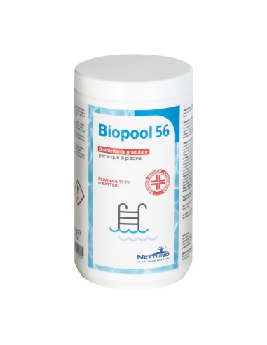 Disinfettante granulare per acque di piscine Biopool 56 in barattolo da 1Kg 01237