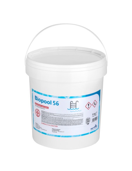 Disinfettante granulare per acque di piscine Biopool 56 in secchio da 5Kg 01246