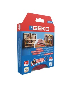 Nastro biadesivo EXTREME Mister Attach 19mmx5m grigio/rosso Geko 8200500002 Geko NASTRI BIADESIVI