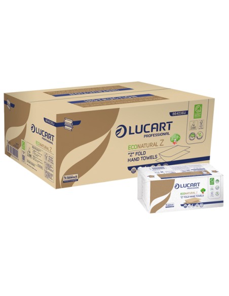 Pacco da 220 asciugamani piegati a Z EcoNatural Lucart 864036U