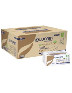 Pacco da 198 asciugamani piegati a Z EcoNatural Lucart Plastic Free 864075U