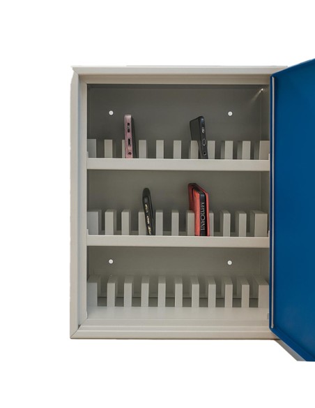 Casetta portacellulari 30 posti con chiusura a chiave Metalplus 5570/30BLU