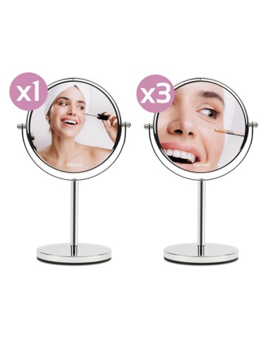 Specchio per trucco c/ingrandimento x3 Ø specchio 15,5 x H32cm grigio Girmi BE0100 GIRMI ACCESSORI PER IL BAGNO E DISPENSER