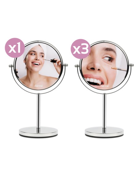 Specchio per trucco c/ingrandimento x3 Ø specchio 15,5 x H32cm grigio Girmi BE0100 GIRMI ACCESSORI PER IL BAGNO E DISPENSER