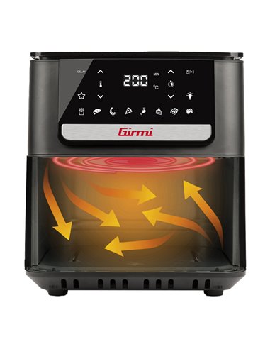 Friggitrice ad aria a due altezze 6,5L 28,5x30,5x38cm nero Girmi FG8400 GIRMI PICCOLI ELETTRODOMESTICI