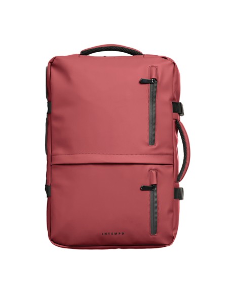 Zaino Travel Backpack Drop2Go gomma antipioggia dim. 30x15x45cm bordeaux InTempo 9235DRG30