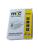 Caricatore USB 35W 1 USB-C+ 1 USB-A Bianco-Mkc 491929603