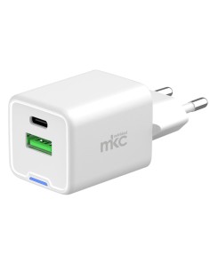 Caricatore USB 35W 1 USB-C+ 1 USB-A Bianco-Mkc 491929603 MKC ADATTATORI-CARICATORI DA VIAGGIO E FINDER 2