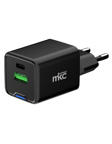 Caricatore USB 45W 1 USB-C+ 1 USB-A Nero -Mkc 491929604 MKC ADATTATORI-CARICATORI DA VIAGGIO E FINDER