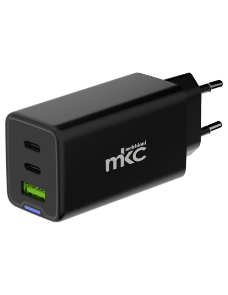 Caricatore USB 65W 2 USB-C+ 1 USB-A Nero-Mkc 491929605 MKC ADATTATORI-CARICATORI DA VIAGGIO E FINDER