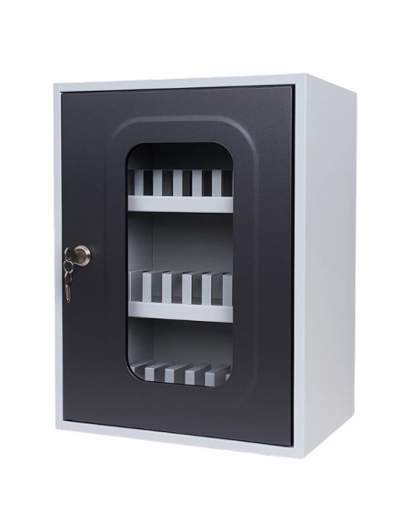 Casetta portacellulari 30 posti c/anta trasparente e doppia chiave Metalplus 5570/30VGRIGIO