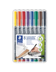 BUSTA 8 PENNARELLI LUMOCOLOR PERMANENT 313 SF 0.4MM 313WP8