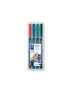 BUSTA 4 PENNARELLI LUMOCOLOR PERMANENT 318 F 0.6MM 318WP4 STAEDTLER PERMANENTI 2