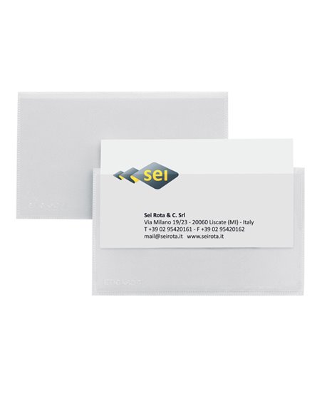 10 PORTABIGLIETTI DA VISITA AUTOADESIVI 5,5X9CM ETICARD T 318103 SEI ROTA BUSTE PER USI DIVERSI E DEDICATI