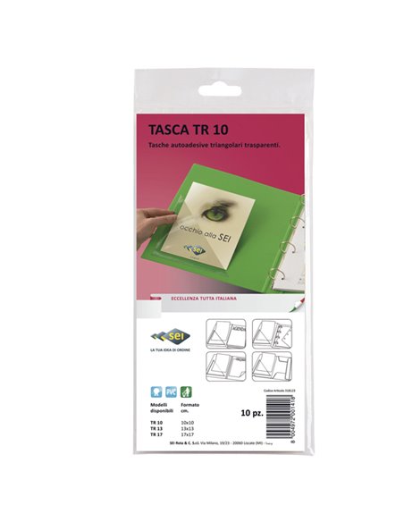 10 BUSTE ADESIVE TASCA TR 10 TRIANGOLARE 10X10CM 318123 SEI ROTA BUSTE PER USI DIVERSI E DEDICATI