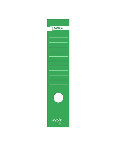 Busta 10 copridorso CDR-C carta adesiva verde 7x34,5cm SEI ROTA 58012705 SEI ROTA DORSI PER REGISTRATORI