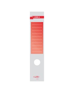 Busta 10 copridorso CDR-S carta adesiva rosso 7x34,5cm SEI ROTA 58012612 SEI ROTA DORSI PER REGISTRATORI