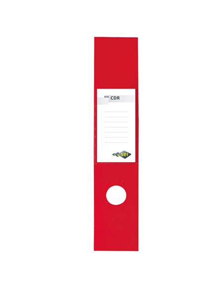 Busta 10 copridorso CDR PVC adesivi rosso 7x34,5cm SEI ROTA 58012532 SEI ROTA DORSI PER REGISTRATORI