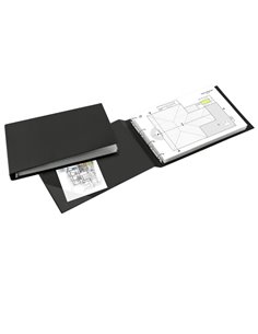 Raccoglitore SANREMO 2000 25 4D nero 42x30cm A3-album SEI ROTA 34423010 SEI ROTA RACCOGLITORI AD ANELLI