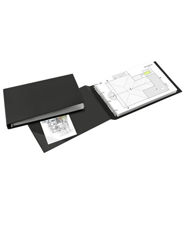 Raccoglitore SANREMO 2000 25 4D nero 42x30cm A3-album SEI ROTA 34423010 SEI ROTA RACCOGLITORI AD ANELLI