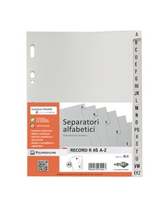 SEPARATORE ALFABETICO A-Z PPL 15X21 RECORD RA5A-Z SEI ROTA 581500 SEI ROTA DIVISORI-SEPARATORI CON TASTI STAMPATI