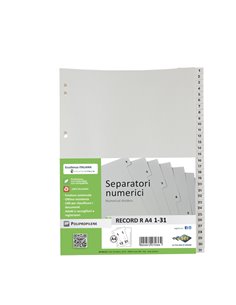 SEPARATORE NUMERICO 1-31 PPL 21X29,7 RECORD RA4 1-31 SEI 581301